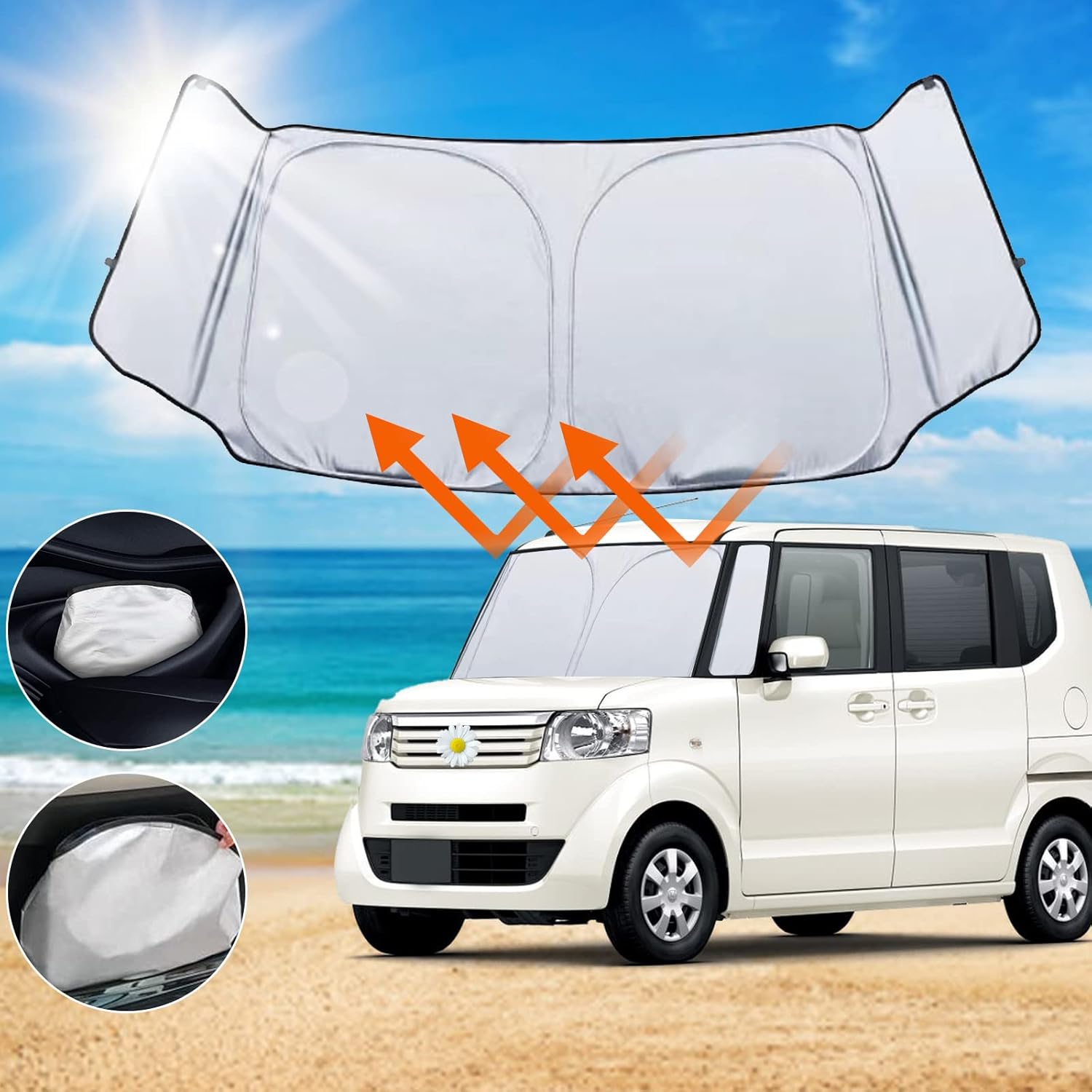 Amazon SHAOHAO ホンダ NBOX 2代目 JF3 JF4 2017+ 車用サンシェード 純正 アクセサリー サンシェード