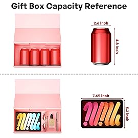 RYDDOY 5 Pack Pink Gift Box, 12x6x4\'\' Gift box for Presents with Lids Magnetic Closure Rectangle Collapsible for Bridesmaid Proposal Box, Wedding, Christmas, Halloween, Birthday Gift Packging