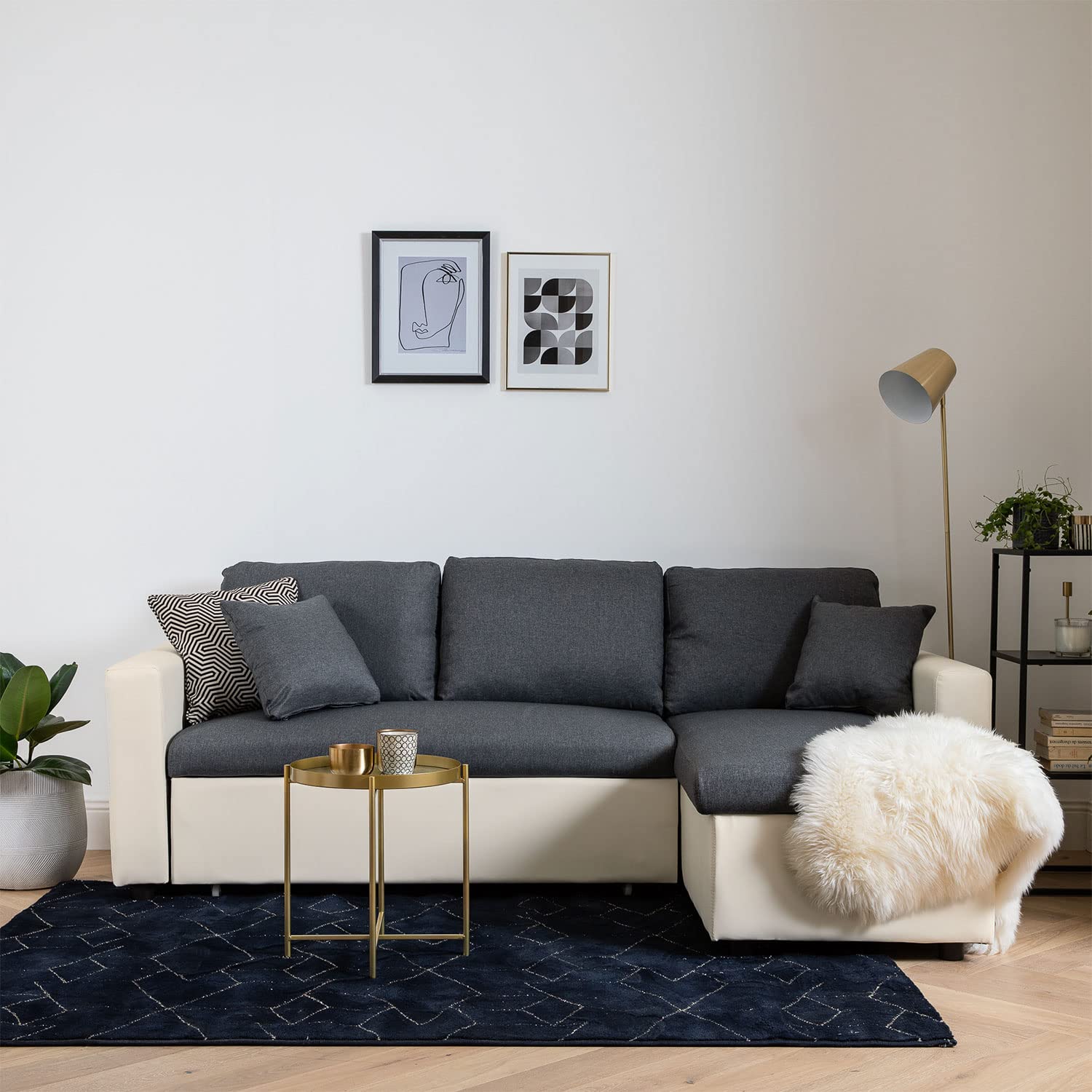 Omkeerbare converteerbare bank Kimberland - 3 plaatsen - Elegant en praktisch grijs
