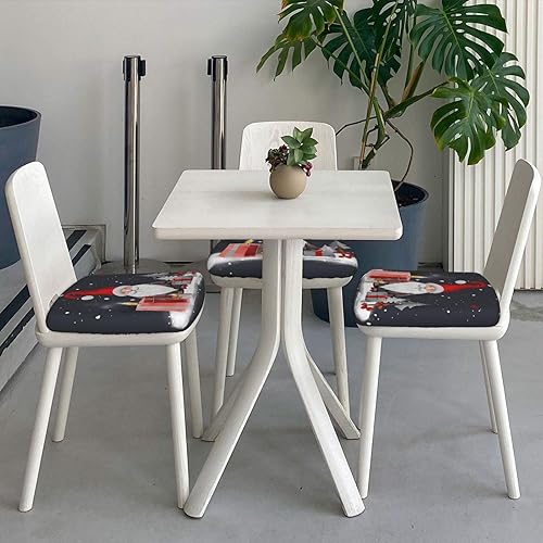 Miniatura 5 de hsbolediy Caja de regalo de gnomo de Navidad, fundas de asiento cuadradas de 16.9 pulgadas, dos piezas, funda de cojín elástica ajustable de