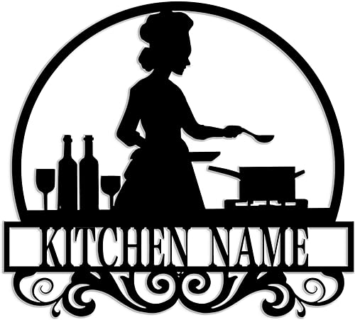 Miniatura 9 de Arte de pared de metal personalizado con nombre de cocina de chef, decoración de pared de cocina, decoración de cocina personalizada con diseño de