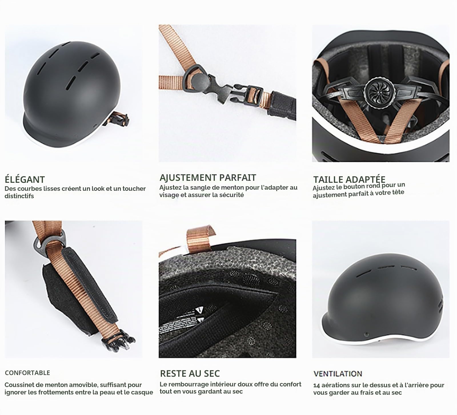 Casques vélo pour adultes, casques rétro adaptables, casques légers pour vélo, skateboard, vélo de route, patins à roulettes pour hommes et femmes Bright Rose Gold