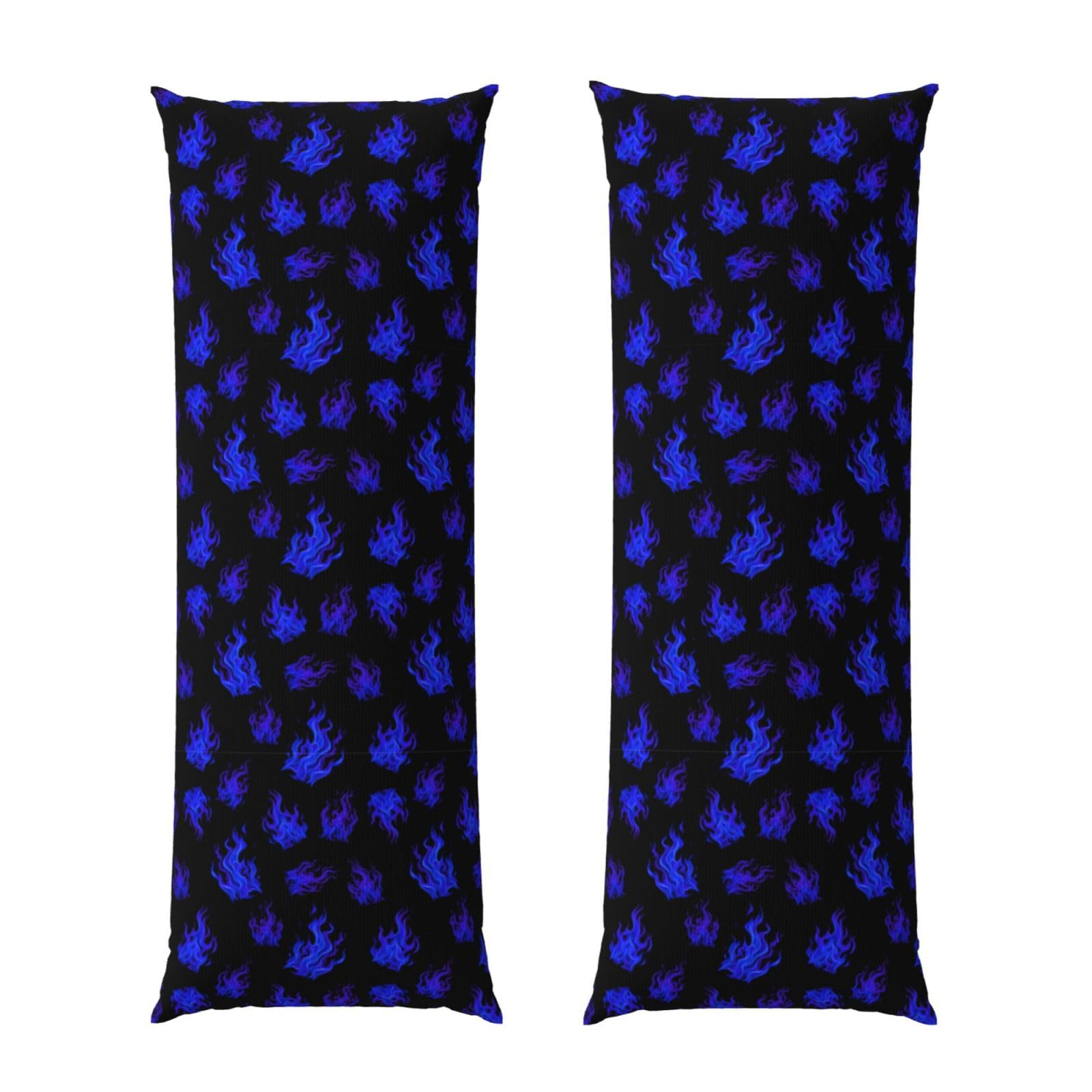 Body Pillow Cover 20x54 Inch, Purple Blue Fire Flame, Luxury Cozy Long Pillowcase with Zipper, Softffy Rectangular Case for Couch Bed Home Hotel