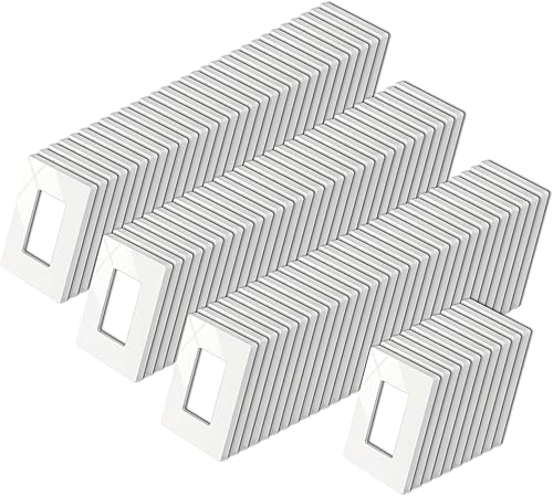 Miniatura 9 de BESTTEN USWP4 - Placa de pared sin tornillos para decoración blanca mate, placa decorativa de interruptor de 1 banda, cubierta de salida de