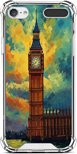 Miniatura 2 de Xioolia Transparent Phone Case Compatible with iPod Touch 567Shock-Absorbing Anti-Scratch Clear with Four Corner Bumper and Big Ben Designer-Art