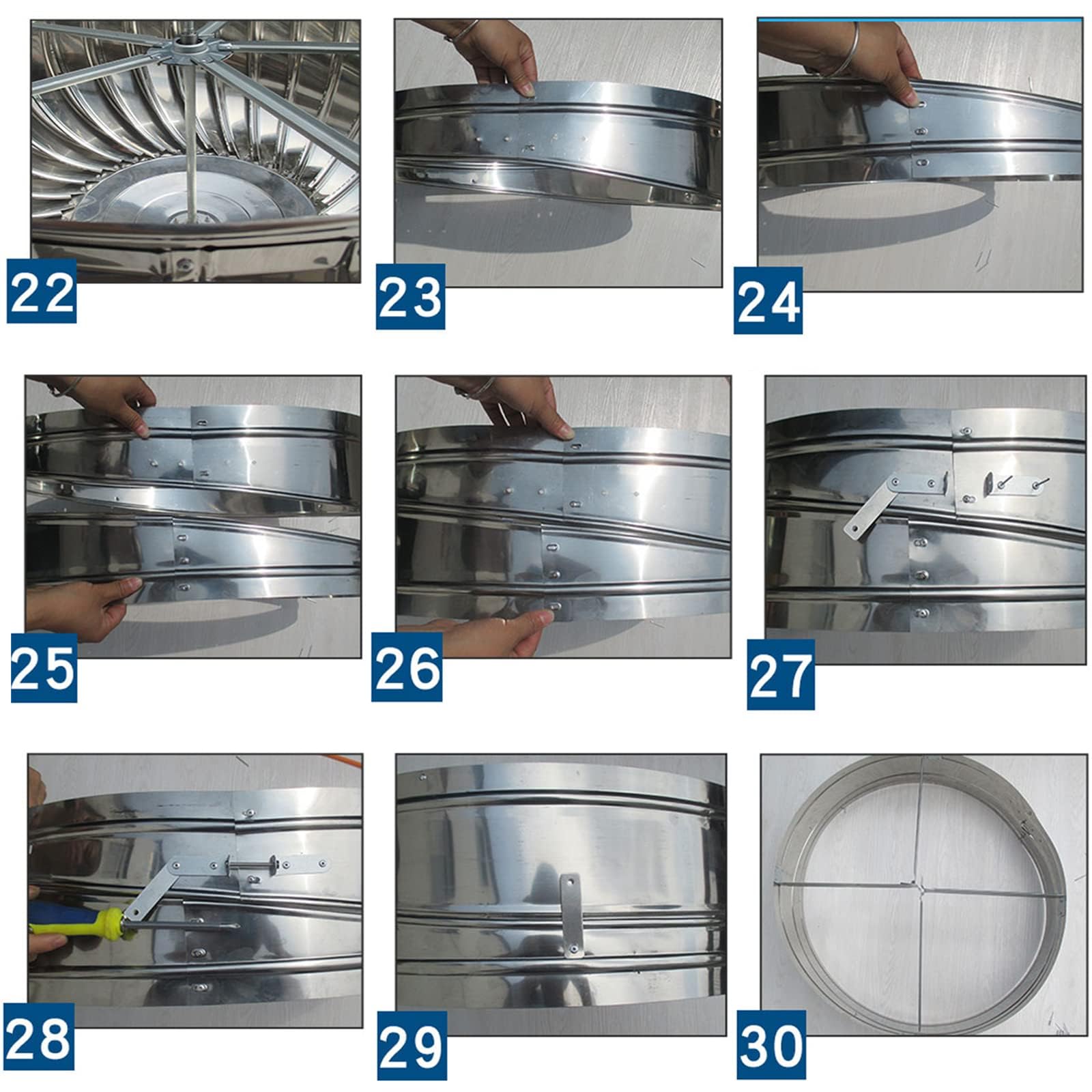Comignolo in Acciaio Inox per Una Ventilazione efficiente dal Punto di Vista energetico, sfiato per Tetto Anti-Corrente discendente con Design Resistente alle intemperie.