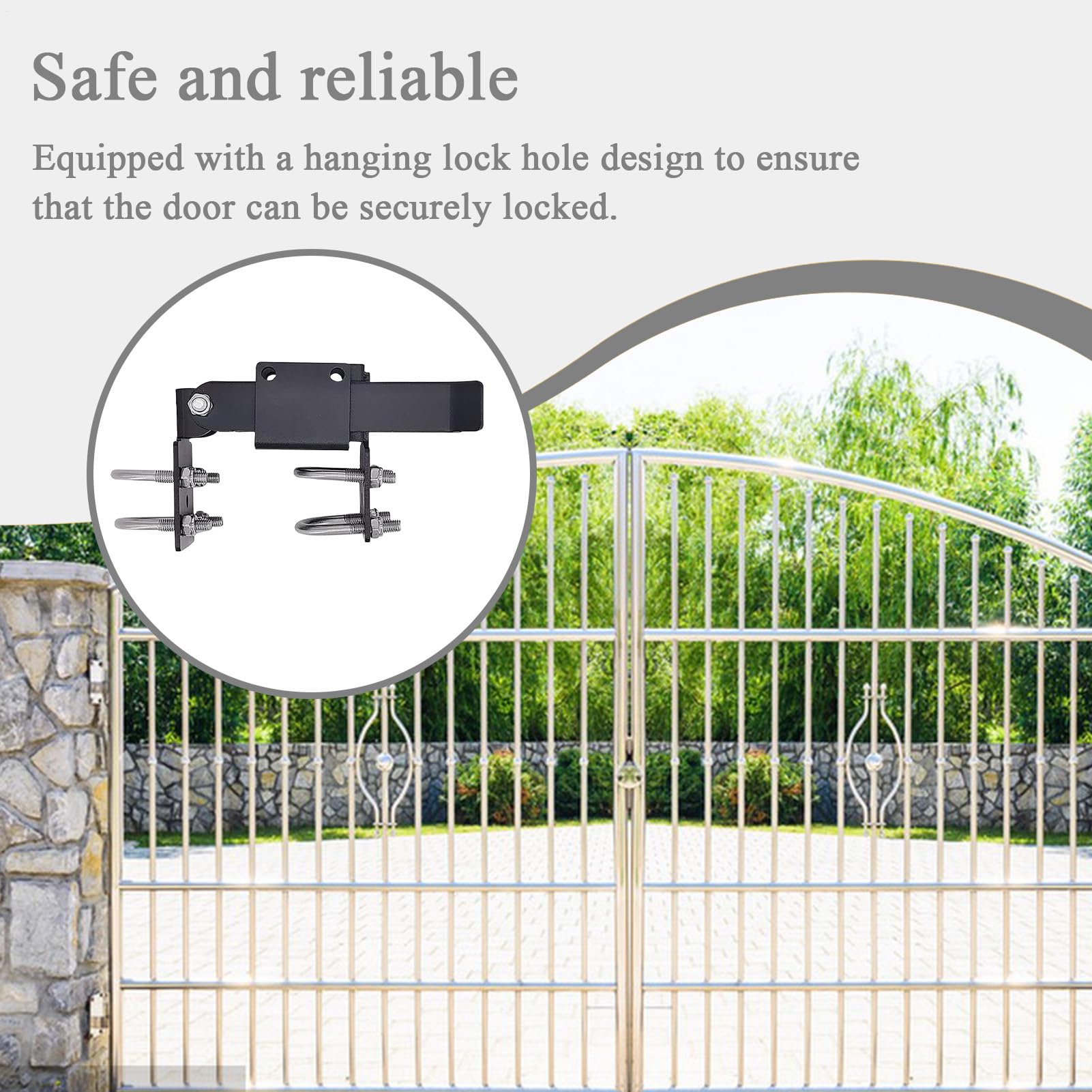 Chiusura a catena a doppio cancello | Heavy Duty Chainlink Gate Latch - Strumenti e miglioramento della casa per fattoria residenziale costruzione industriale commerciale bestiame cortile