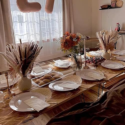 Miniatura 6 de 10 abanicos de rafia de bambú natural, abanicos de rafia de boda, abanicos de ratán hechos a mano, estilo chino, para decoración de pared de granja