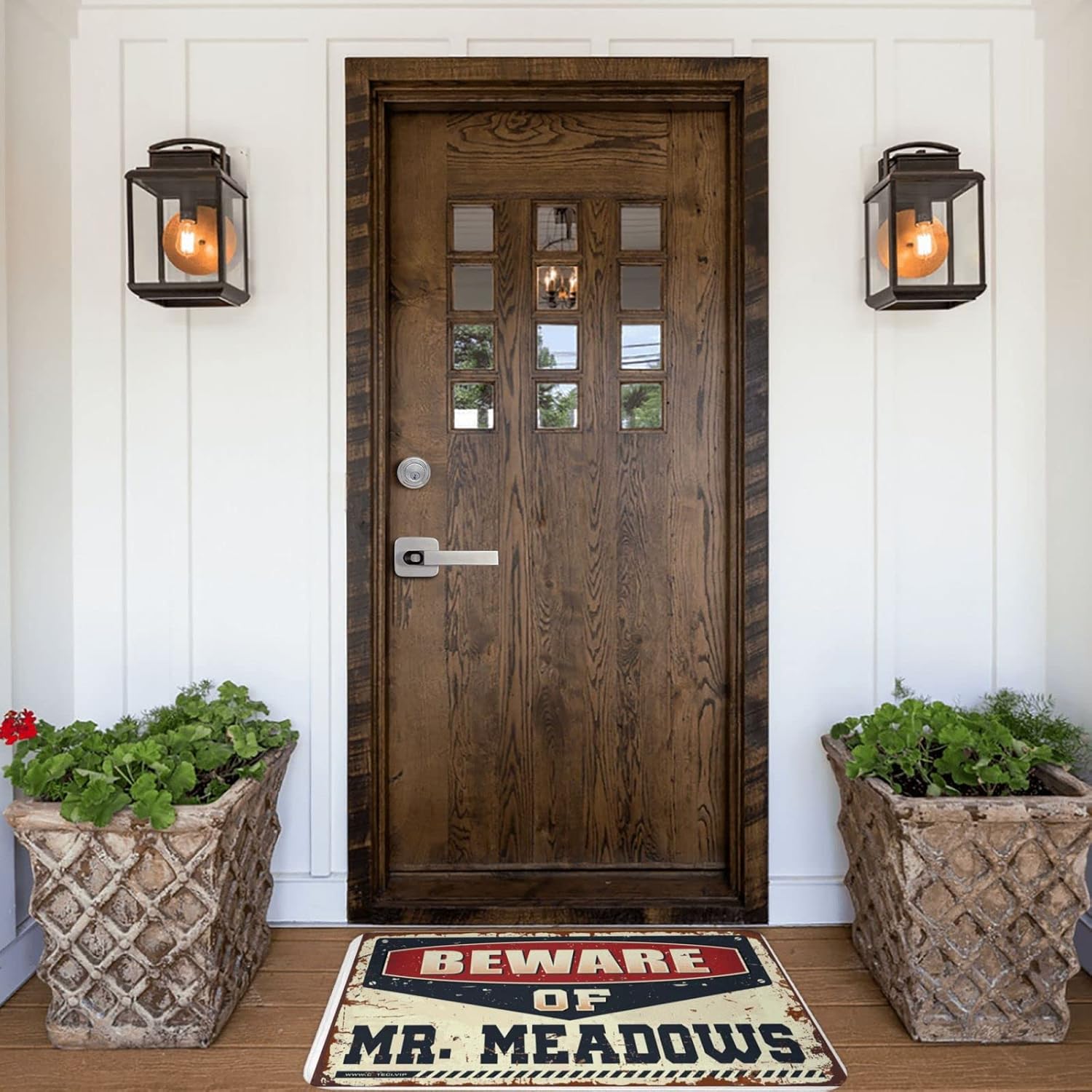 Fall Door Mats for Outside Entry Beware of Mr. Meadows Doormat Fall Doormats for Outdoor Entrance Home Teen Stuff(Size:65X90CM)