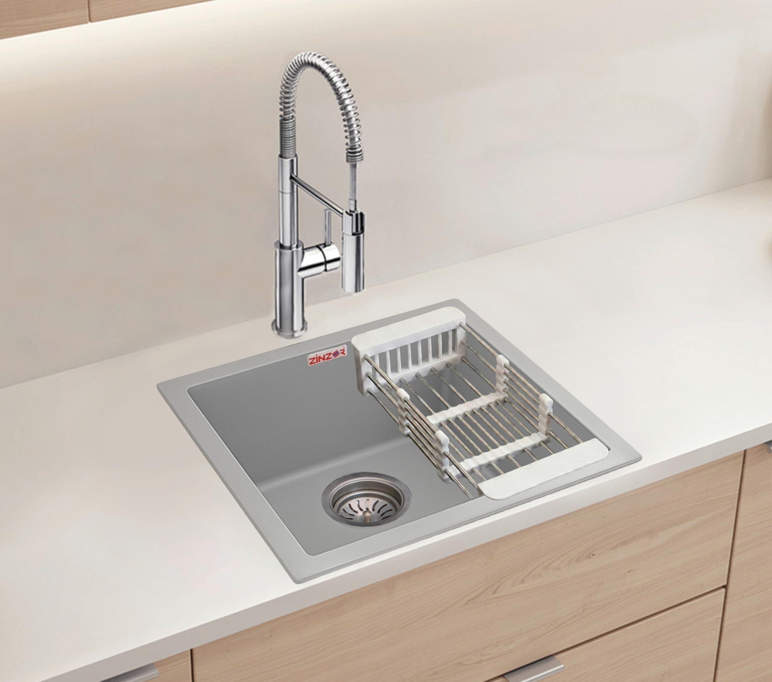 ZINZER Granite Quartz Sink - Graphite Grey -10