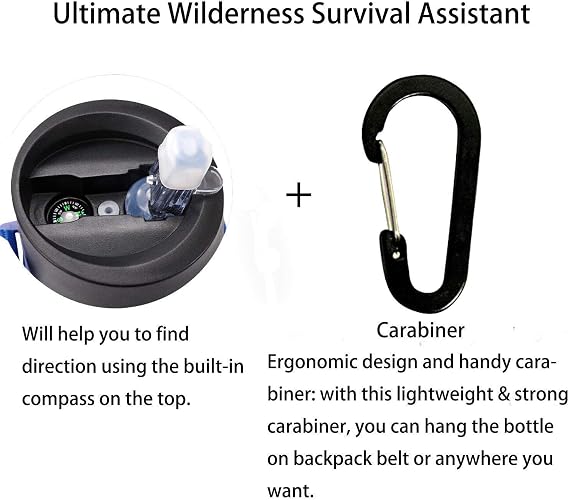 SurviMate Blue Filtered Water Bottle and Replacement Filter