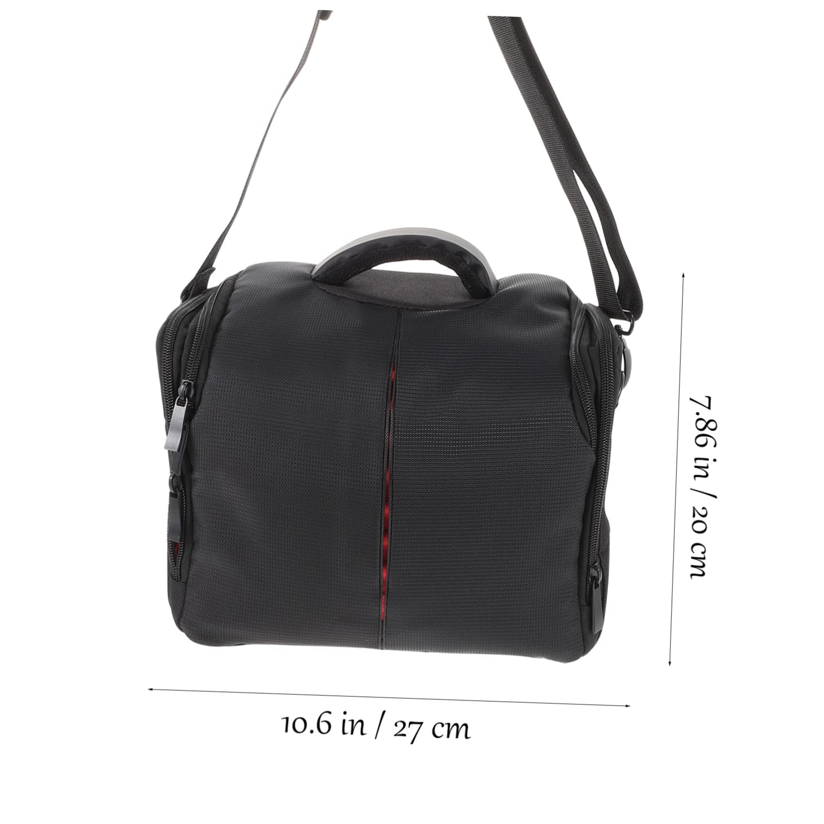 Borsa per Fotocamera Reflex, Borsa a Tracolla Nera in Nylon e Pvc, Antiurto, Tracolla Regolabile e Tasche Interne