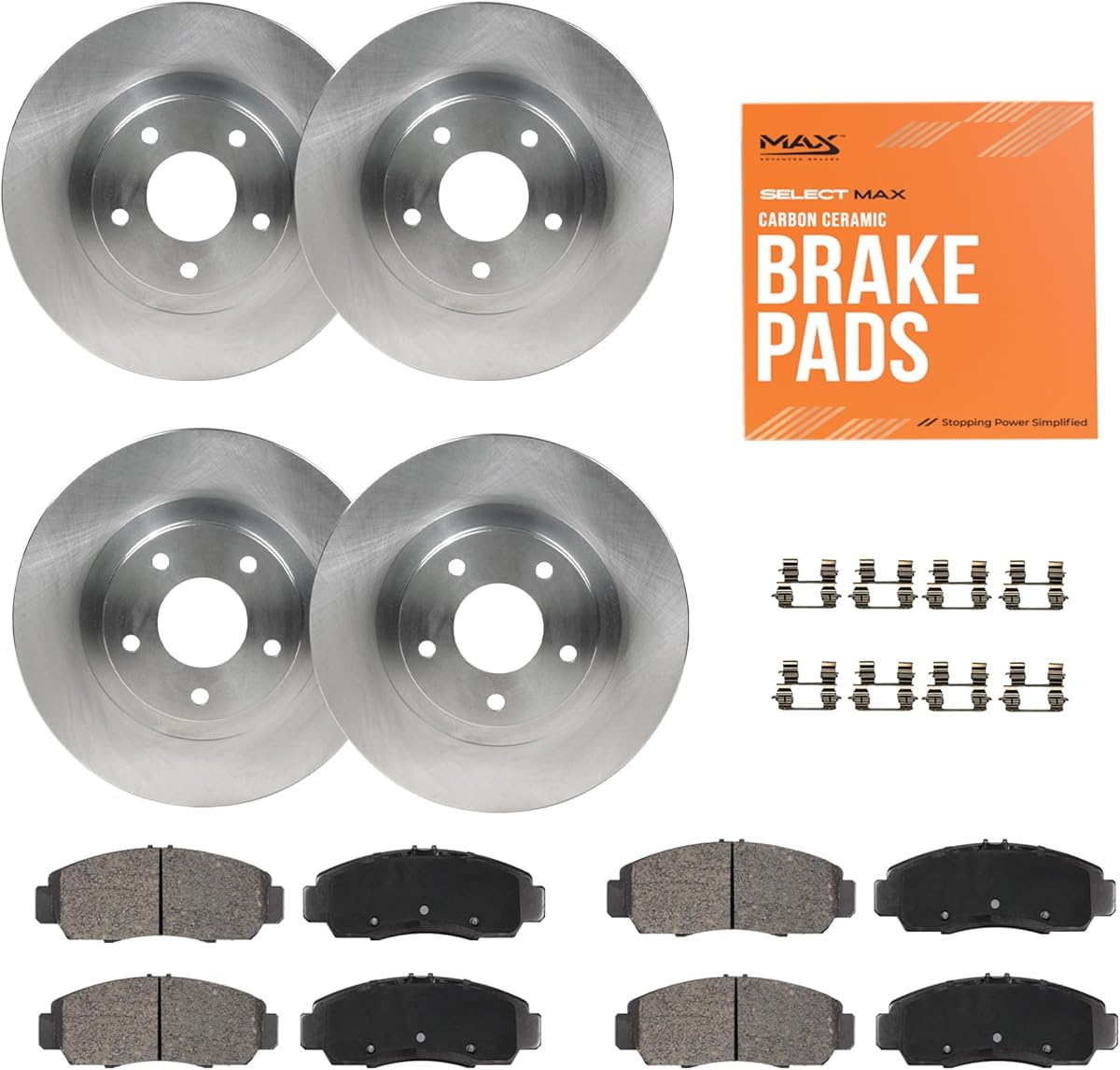 Max Advanced Brakes ValueMAX Front & Rear Brake Kit | Fits 2015-2021 Subaru WRX | Brake & Rotor Kit for Daily Driving | OE Brake Rotors & Ceramic Brake Pads