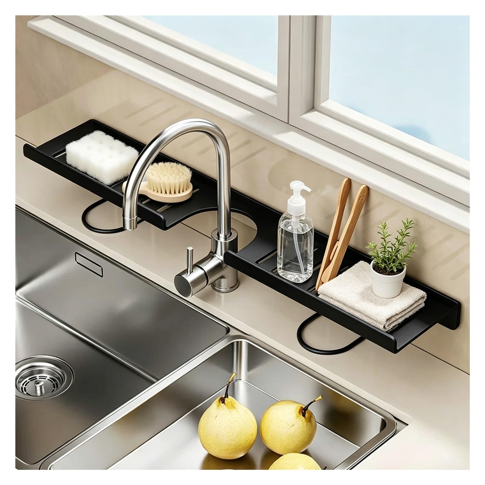 ZJKXJH Faucet Shelf for Sink, Space saving Behind Tap Organizer