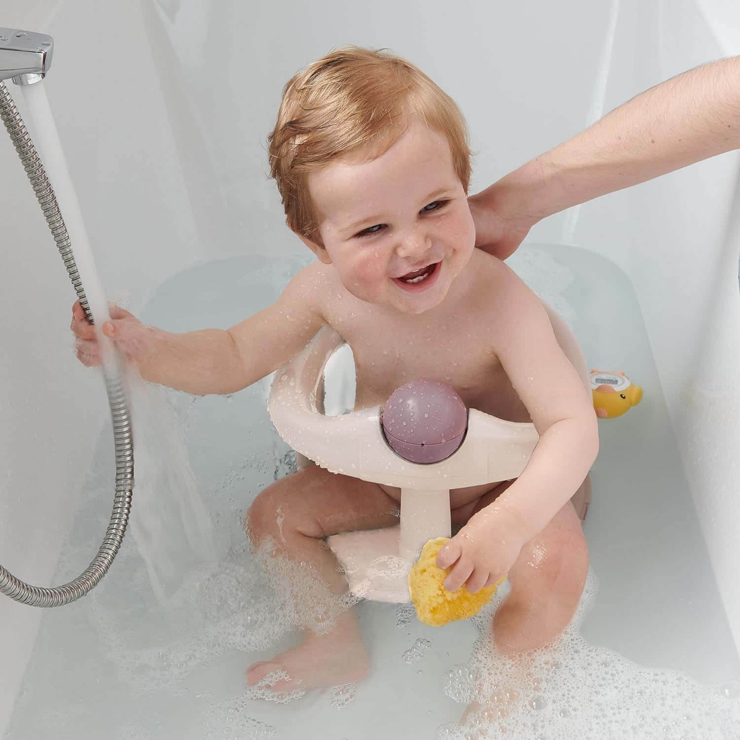 Bebeconfort Drehbarer Badewannensitz, Badewannensitz, Ergonomisch, 6 Monate bis 12 Monate, 0-10 kg, Beige