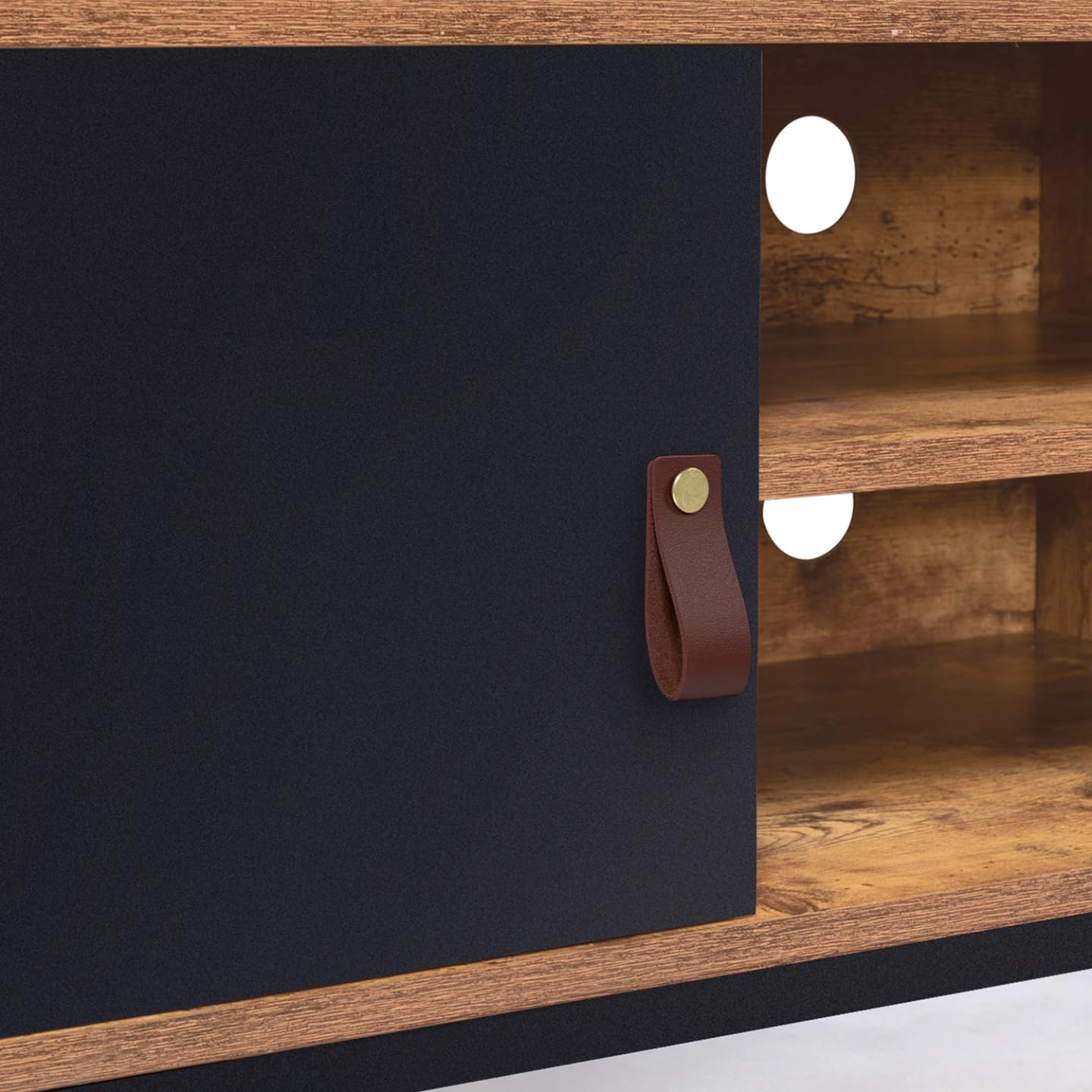 IDMarket - Meuble TV 110 cm Chicago 2 tiroirs Design Industriel