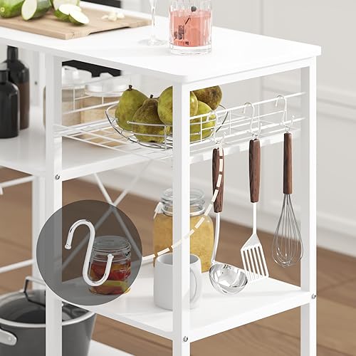 Miniatura 21 de Estante de cocina de 3 niveles de Soges con funciones de soporte para horno de microondas, carrito de almacenamiento y estante para área de trabajo,