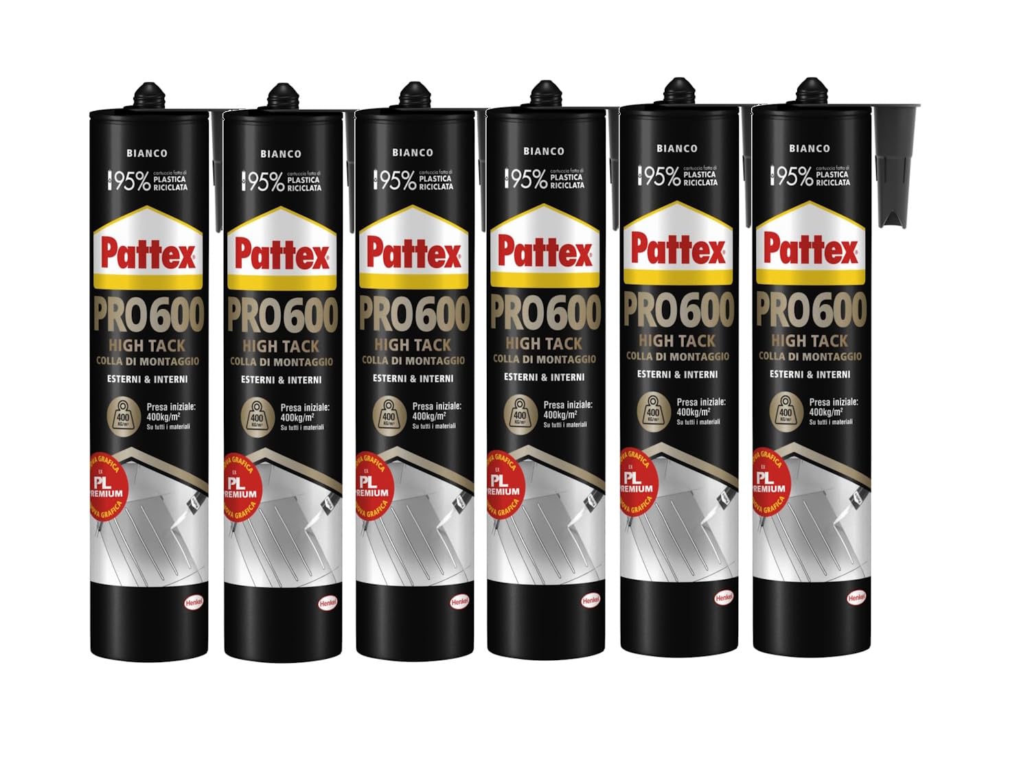 Pattex PRO 600 6er Set | Premium Kleber für extreme Anwendungen – höchste Klebekraft & professionelle Ergebnisse