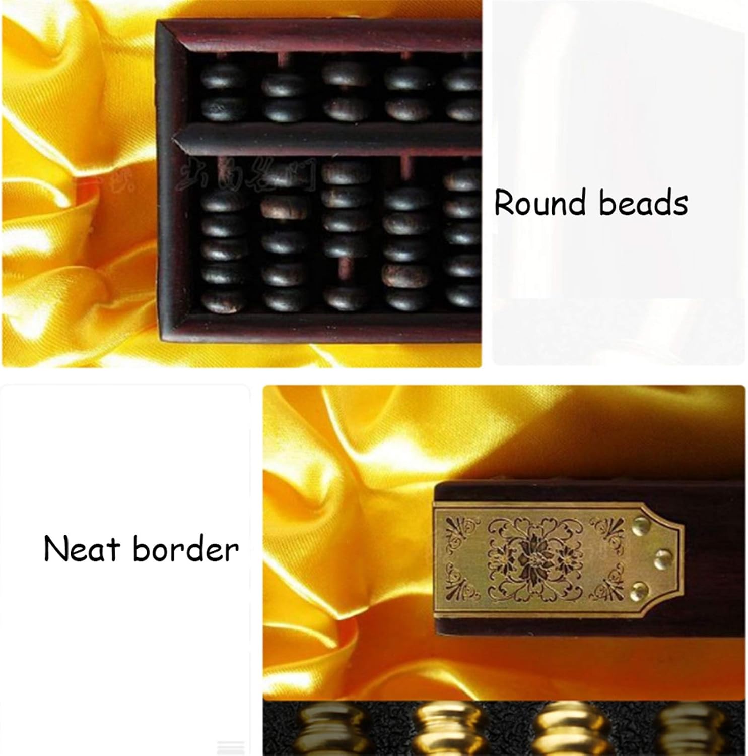 Mahogany Ruler Abacus Wood Carving Crafts Lucky Abacus Ornaments Home Office Rosewood Paperweight Ruler, 24.2 * 5.4 * 2.5cm, Dark Brown