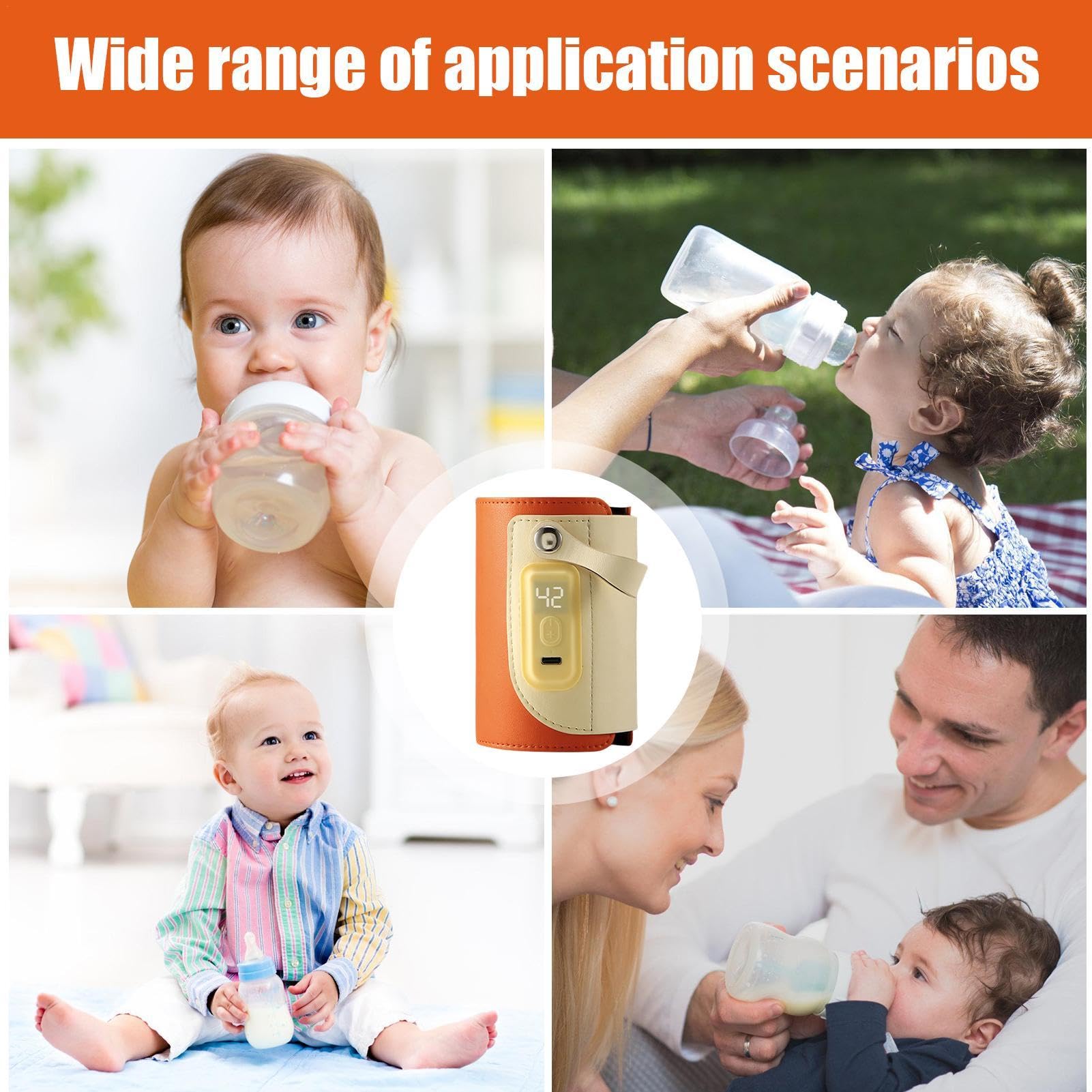 Chauffe-biberon sans fil en microfibre, rechargeable, résistant à l'usure, réglable pour, maison