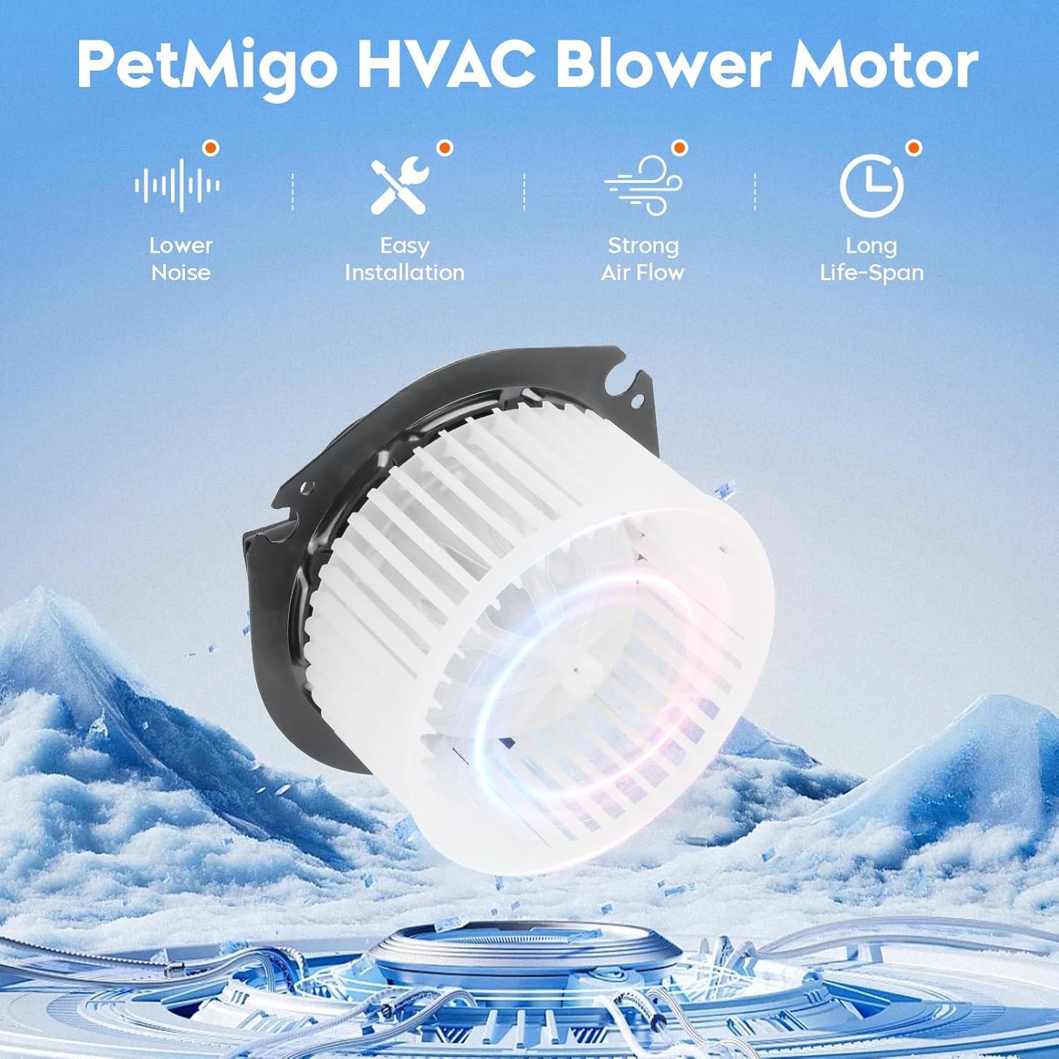 HVAC Heater Blower Motor Fan Fit for 1996-2018 Chevrolet Express 1500 2500 3500 & GMC Savana 1500 2500 3500, 1996 Chevy G30 & GMC G3500 P3500, Replaces 700067, Air Automotive Replacement