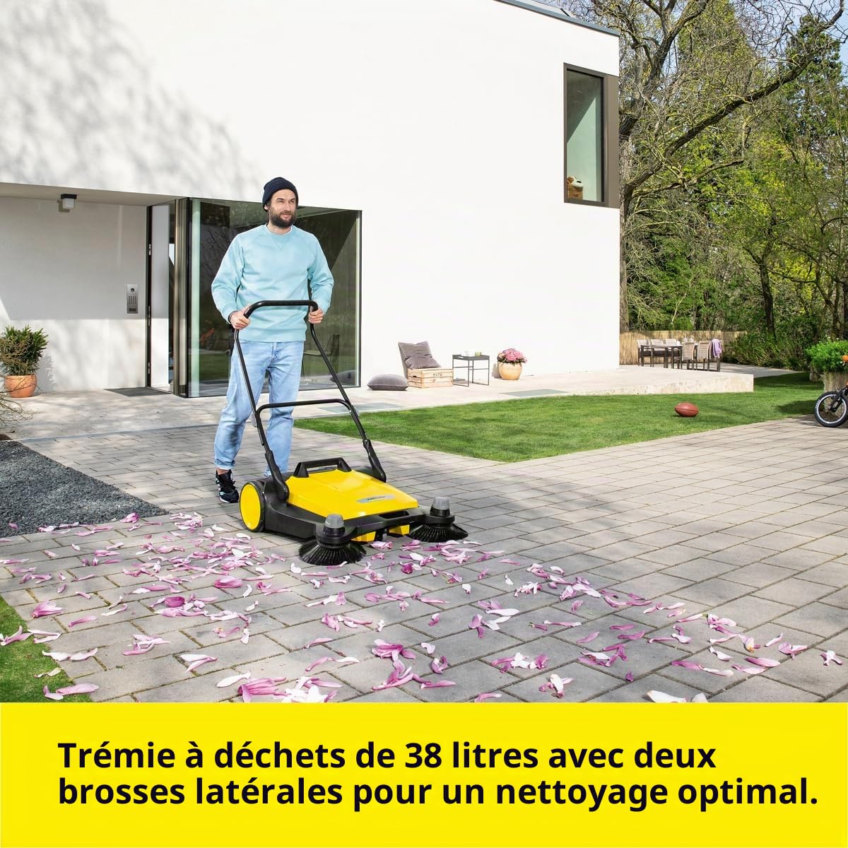 KÄRCHER balayeuse S 6 Twin (Rendement Max. : 3000 m²/h, 2 balais latéraux, réservoir : 38 l, Largeur de Travail : 860 mm, Guidon Ergonomique, bac autoportant)