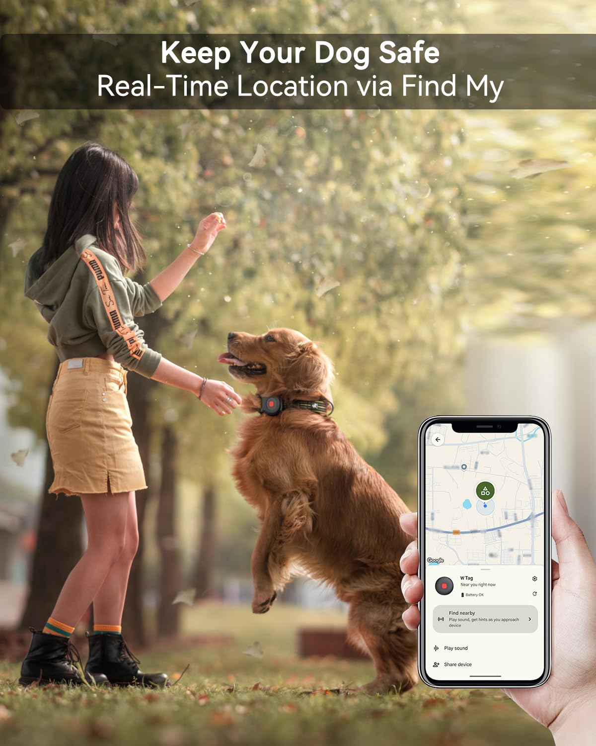 Targhetta localizzatore per cani e gatti con supporto per collare in silicone, funziona con Apple Find My e Android Find Hub, localizzatore Bluetooth impermeabile IP65 (bianco, 2 pezzi)