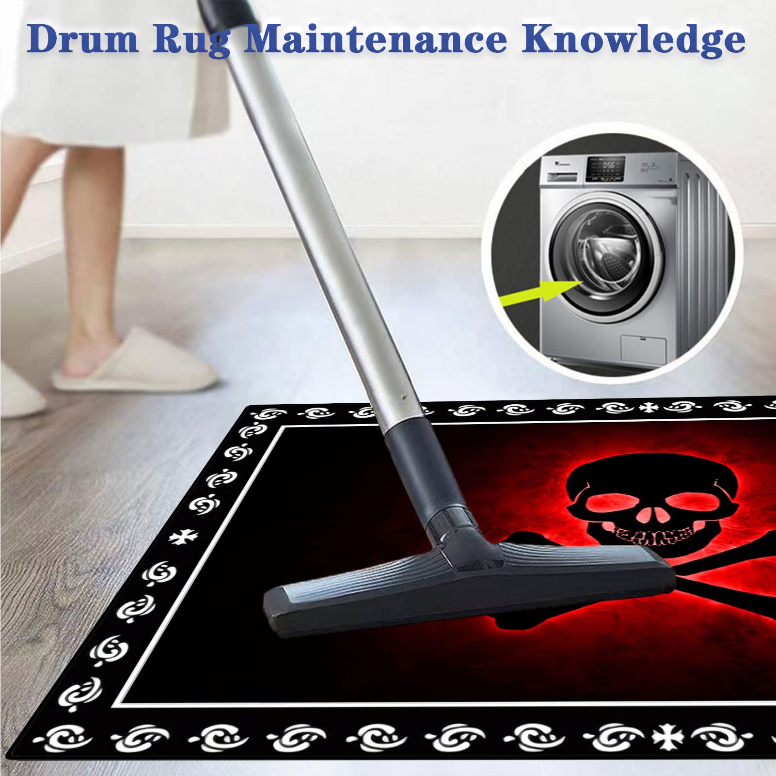 EYZO Tappeto per Batteria Tappetino per Batteria Drum Tappeto Insonorizzato per Batterie elettroniche Rullante Acustica Snare Drum Grancassa Strumenti Musicali Coperta Antiscivolo, 160CMx100CM