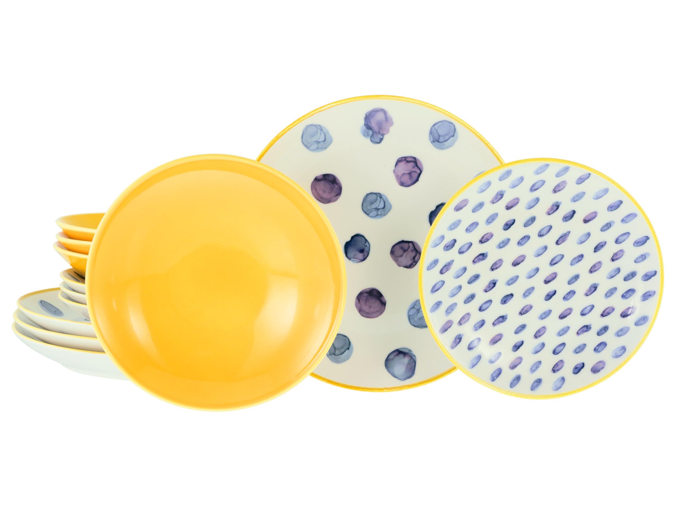 CreaTable, 24177, Serie Maisie, 12-teiliges Geschirrset für 4 Personen, Teller Set aus Steinzeug, spülmaschinen- und mikrowellengeeignet, Qualitätsproduktion