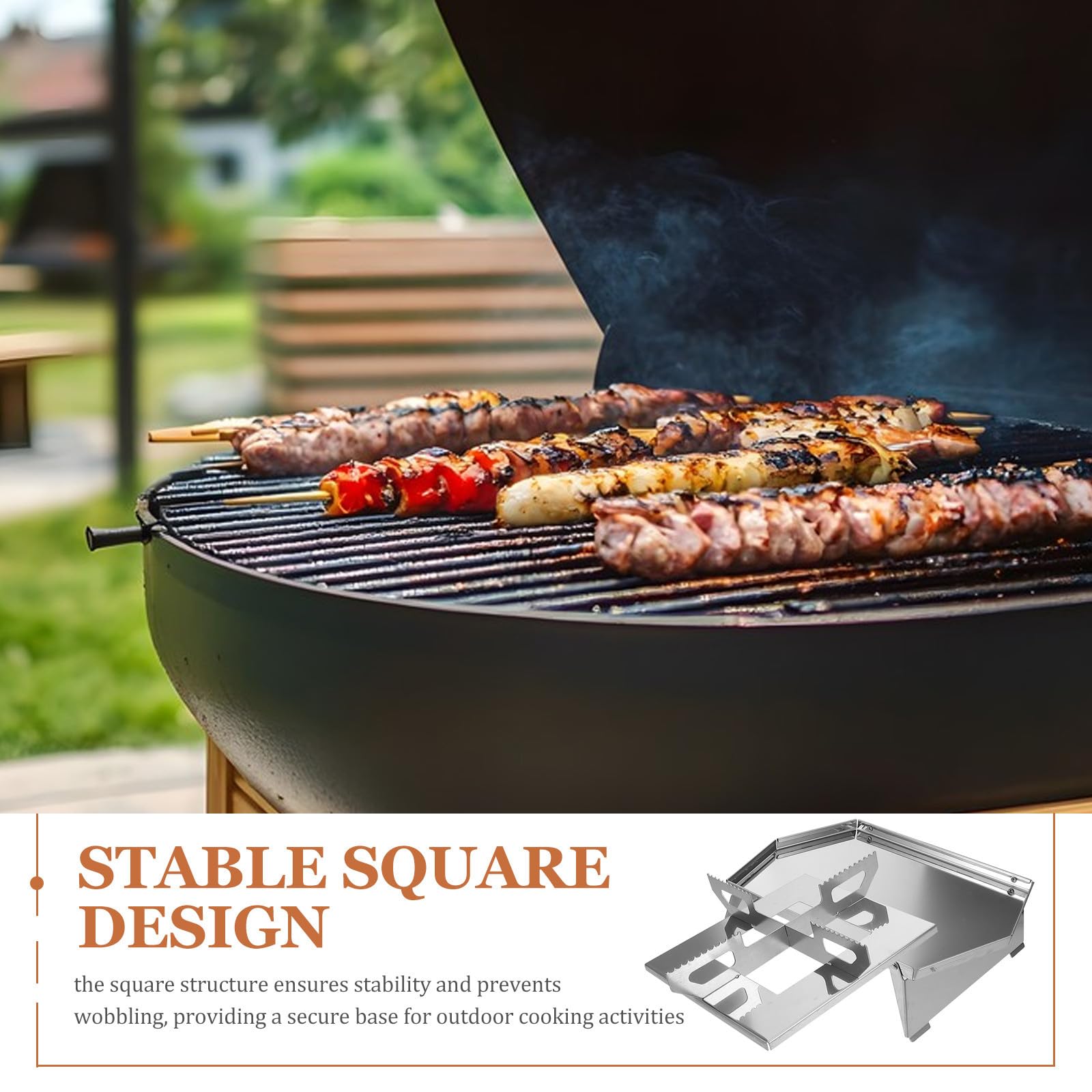 Parrilla Portátil Plegable de Acero Inoxidable para Camping y Picnic