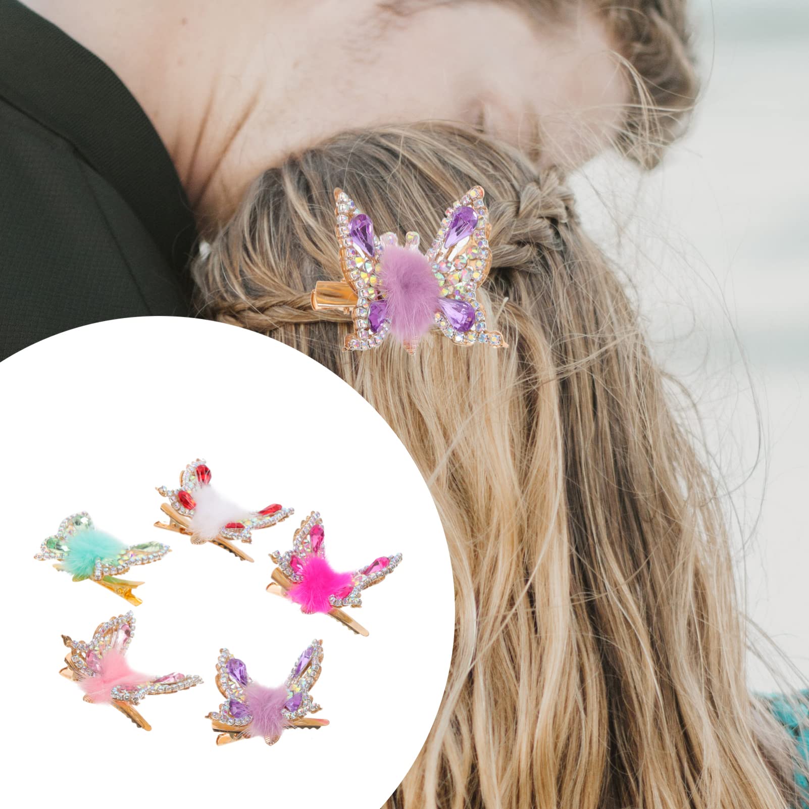 minkissy 20 szt. spinki do włosów motyl stras spinki do włosów motyl spinki do włosów spinki 3D motyl spinki do włosów motyle klipsy do włosów motyl klipsy do włosów dziecko porusza metalowy aksamit