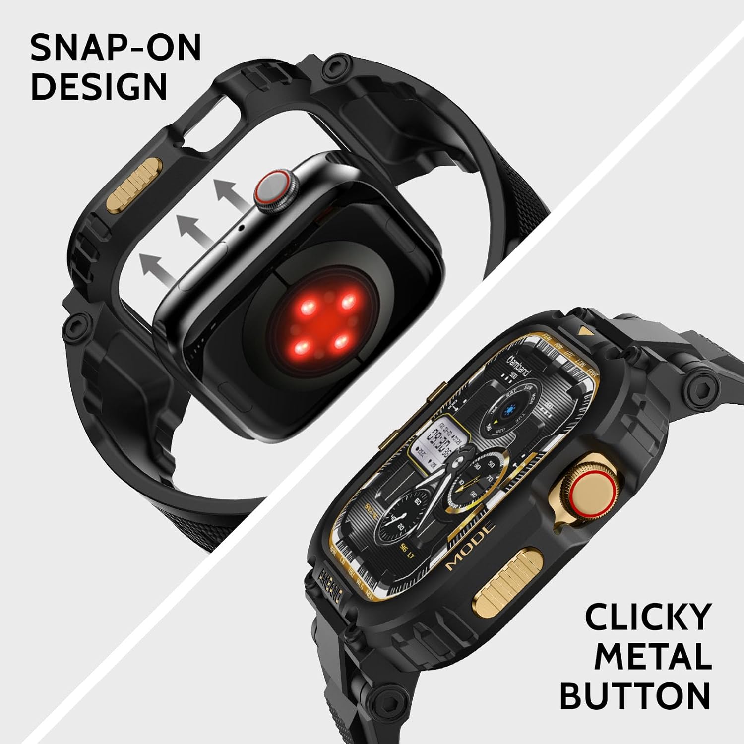 amBand M1 Sport Case Band for Apple Watch Ultra 3/2/1 & SE 3/2/1 & Series 11 10 9 8 7 6 5 4 3 49mm 46mm 45mm 44mm 42mm 41mm 40mm 38mm, Shockproof & Scratch Resistant Rugged Bumper for Men - Image 5