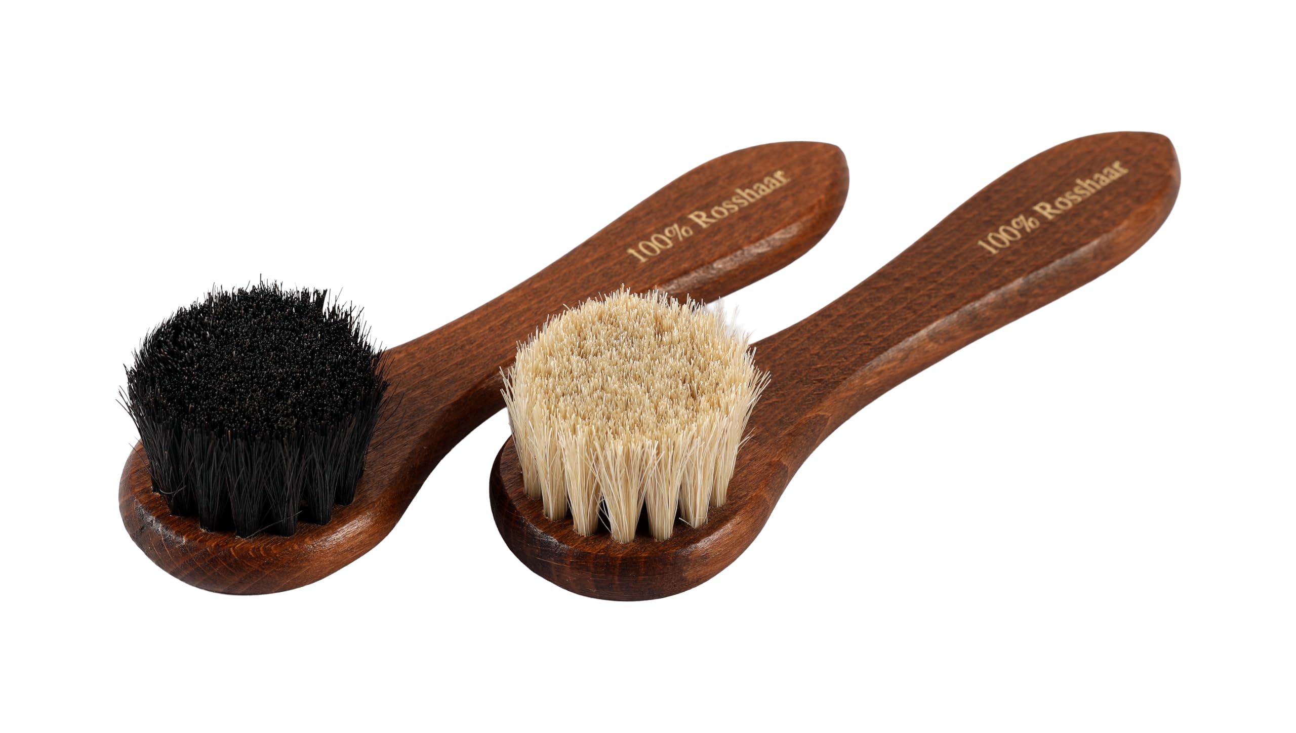 Langer & Messmer Light / Dark Cream Brush Made Of 100% Horsehair For Applying Shoe Polish And Shoe Wax - The Shoe Brush For Professional Shoe Care Light/Dark