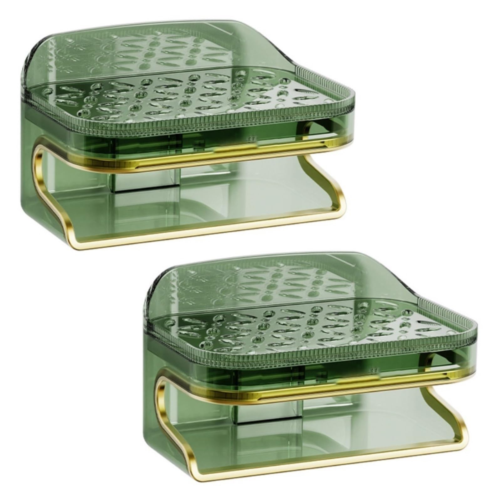 soap dish, Soap Dish 2 Pack Multicolor Drain Sponge Wall Mount(Verde)