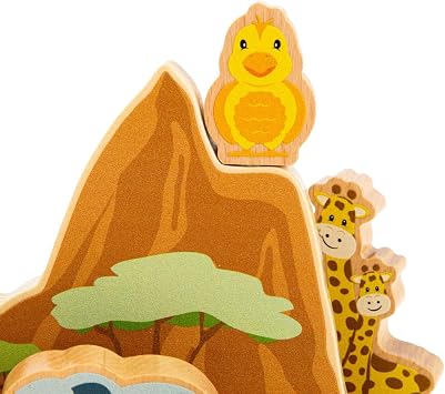 Bigjigs Toys Safari Wobble Board | Wooden Balance & Stacking Toy Toddlers