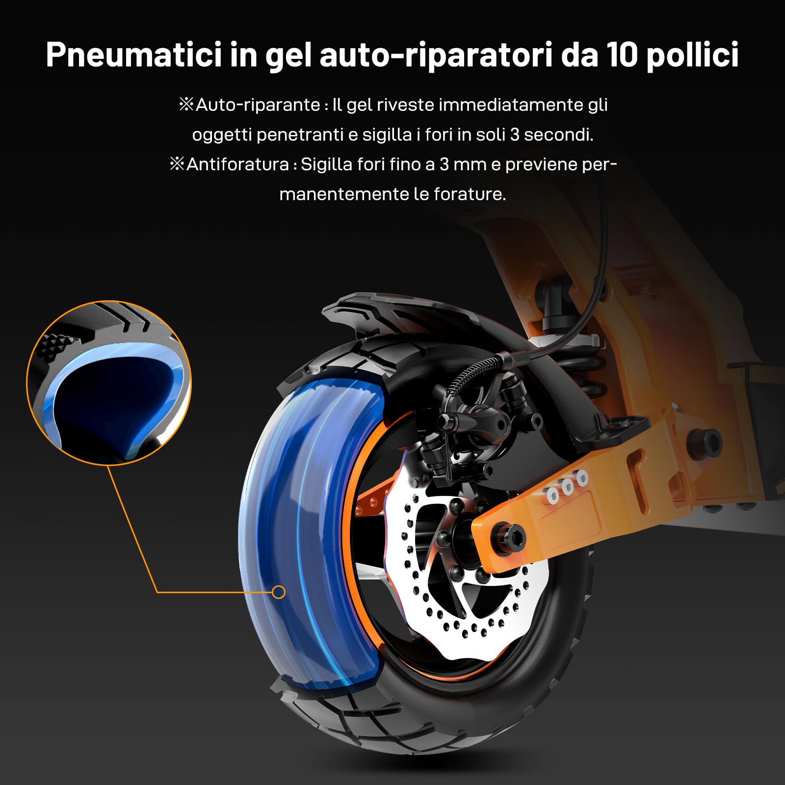 RCB D7/D7 PRO (Ultra) Monopattino Elettrico adulto, NFC/Frecce APP, Pendenza 26%, Motore 500W Picco 1600W, Autonomia 80-130KM, Batteria 20.8-27Ah, Pneumatici Gel Autoriparanti 10 Pollici
