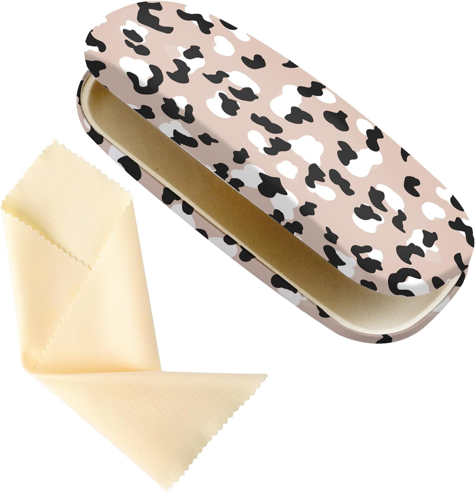Glasses Case Hard Shell,Portable Protective Eyeglasses Case, Eyeglass Holder Box with Cleaning Cloth,for Women Men