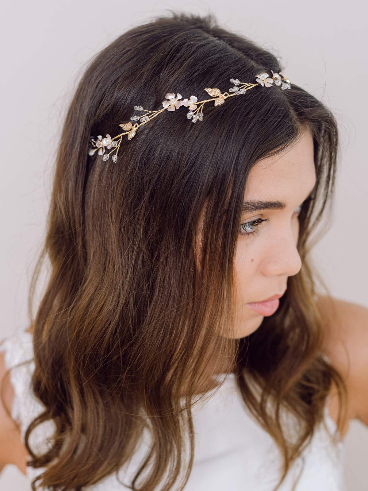 Amazon.com : SWEETV Handmade Wedding Headband Flower-Leaf 
