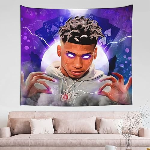 Kingscom NLE - Tapiz para colgar en la pared, diseño de rapero Choppa, estampado 3D, decoración del hogar, 60 x 51 pulgadas