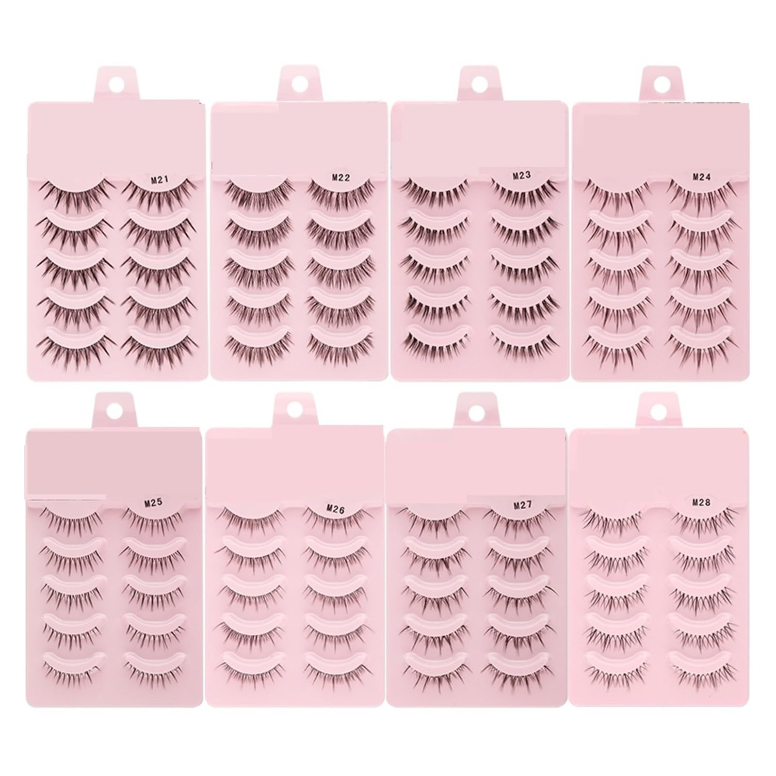 UAMOU 2-50 Boxen Manga Lashes Falsche Wimpern Puppe Koreanische Natürliche Anime Wimpern Stachelige Dicke Faux Nerz Wimpern Streifen Make-Up Cheerfully (Color : M24, Size : 20 boxes)