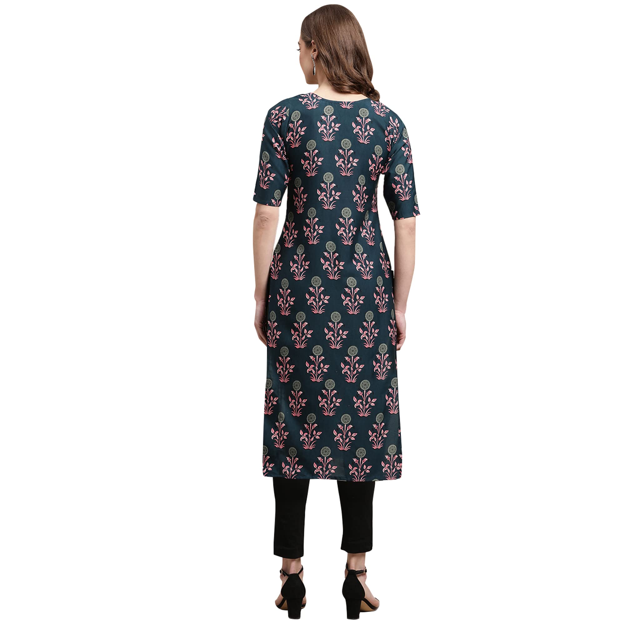 Pinkmint Women's Crepe Digital Print Straight Kurta [Pack Of 6] (Ckt-335-352-340-351-330-346-S)