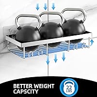 Vista 4 de Moforoco Juego de 3 cestas de ducha con estante y soporte para jabón, sin perforación, adhesivo sin rastro, estantes de pared para ducha