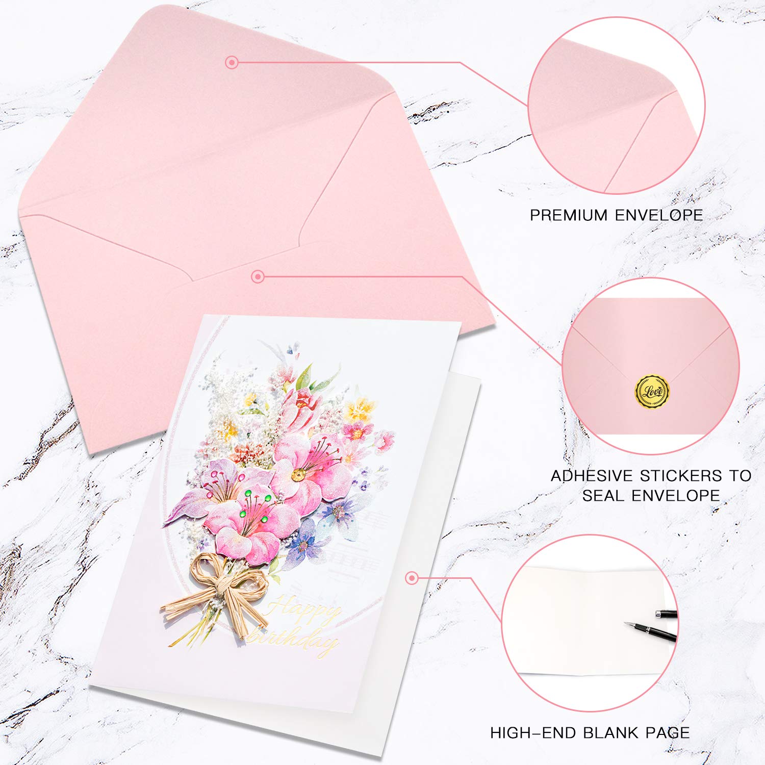 Buy Padike Premium Birthday Cards Box Set Modern Floral Birthday