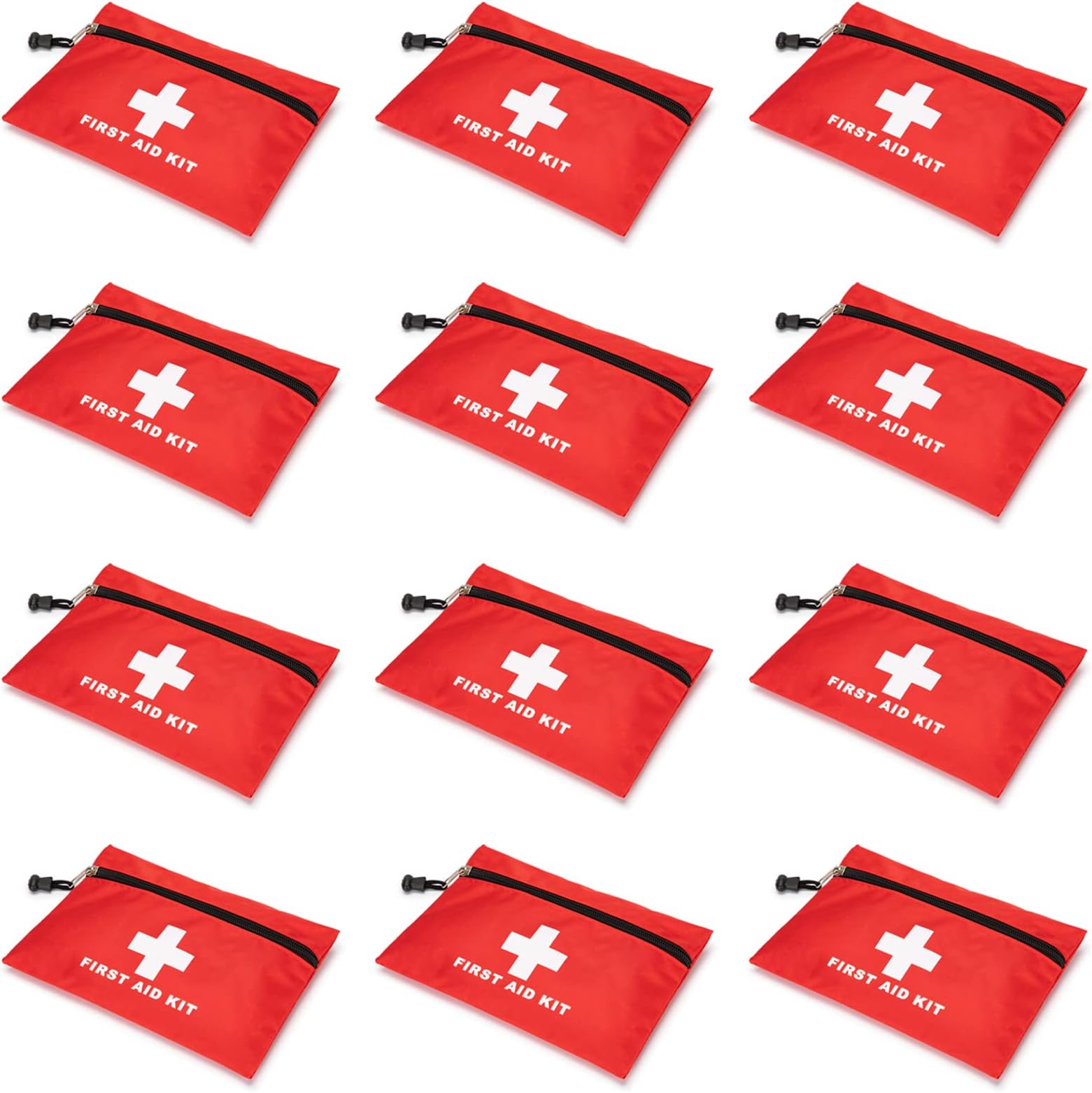 First Aid Bag Empty Red First Aid Kit Empty First Aid Pouch Small Mini for Emergency Hiking Backpacking Outdoors Camping Travel Car Cycling (12)