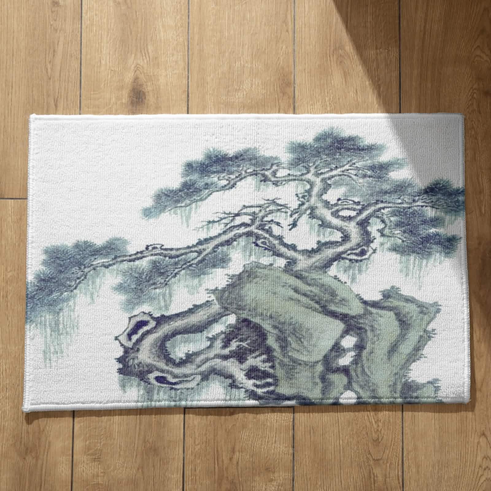 Peinture Feng Shui chinoise sur tapis de cuisine en flanelle pour sol et entrée