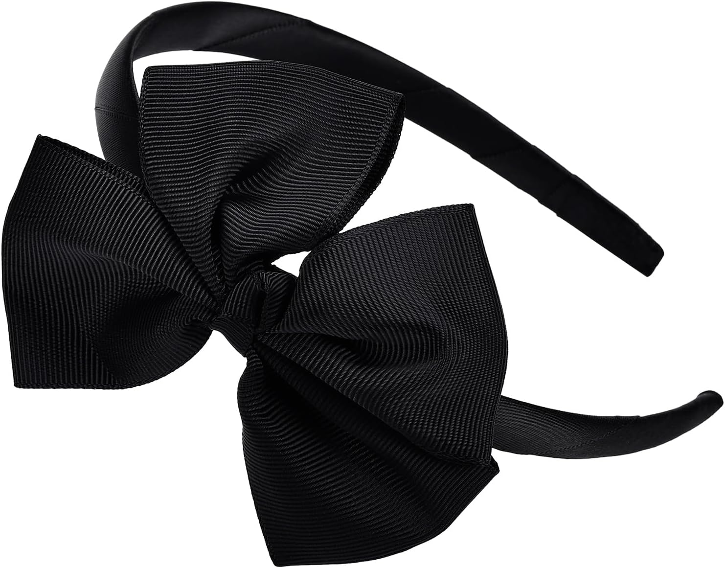 Bow Headband for Women and Girls, Large Fashion Hair Band Cute Black Bow Headband Hair Accessories (Black, Free Size)