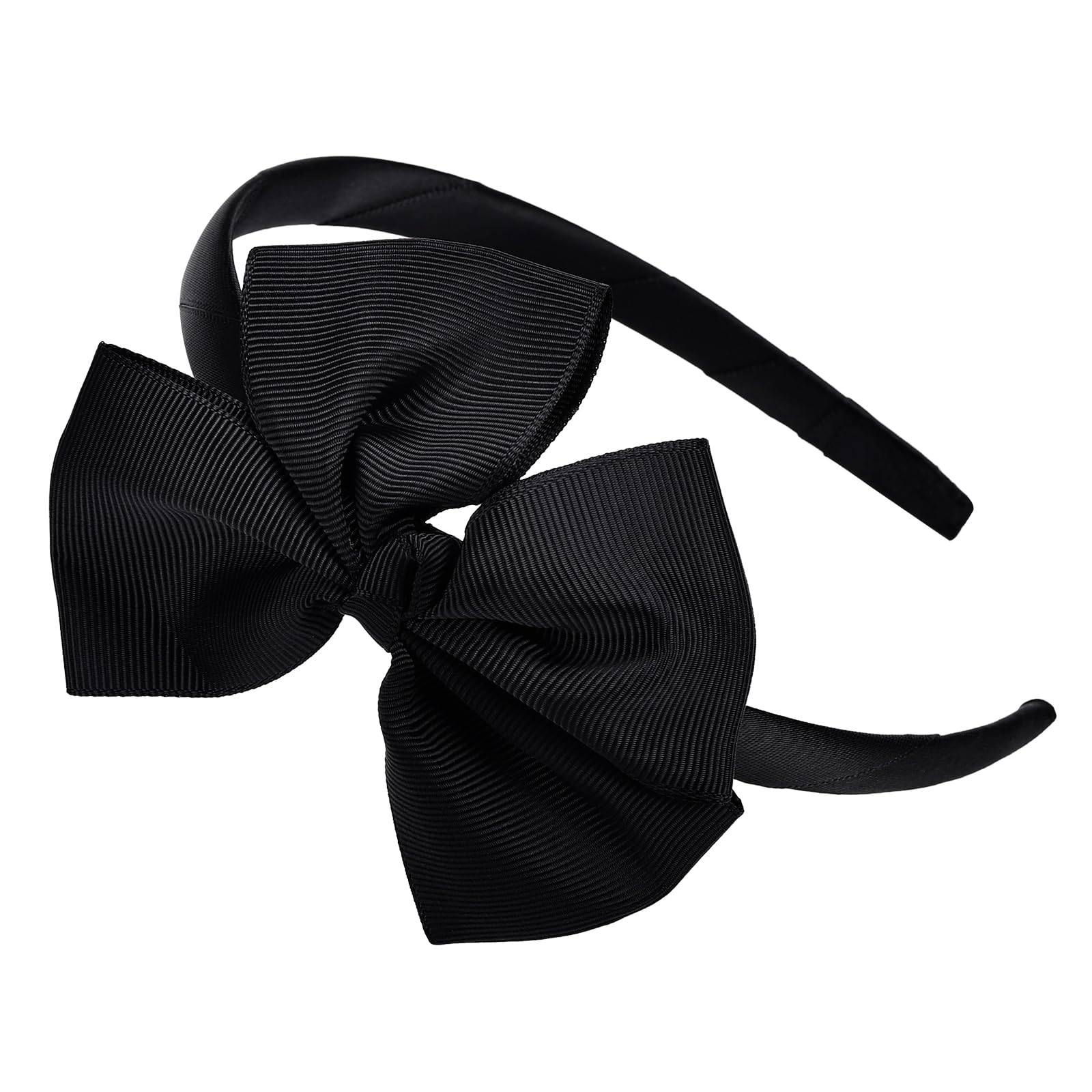 Bow Headband for Women and Girls, Large Fashion Hair Band Cute Black Bow Headband Hair Accessories (Black, Free Size)