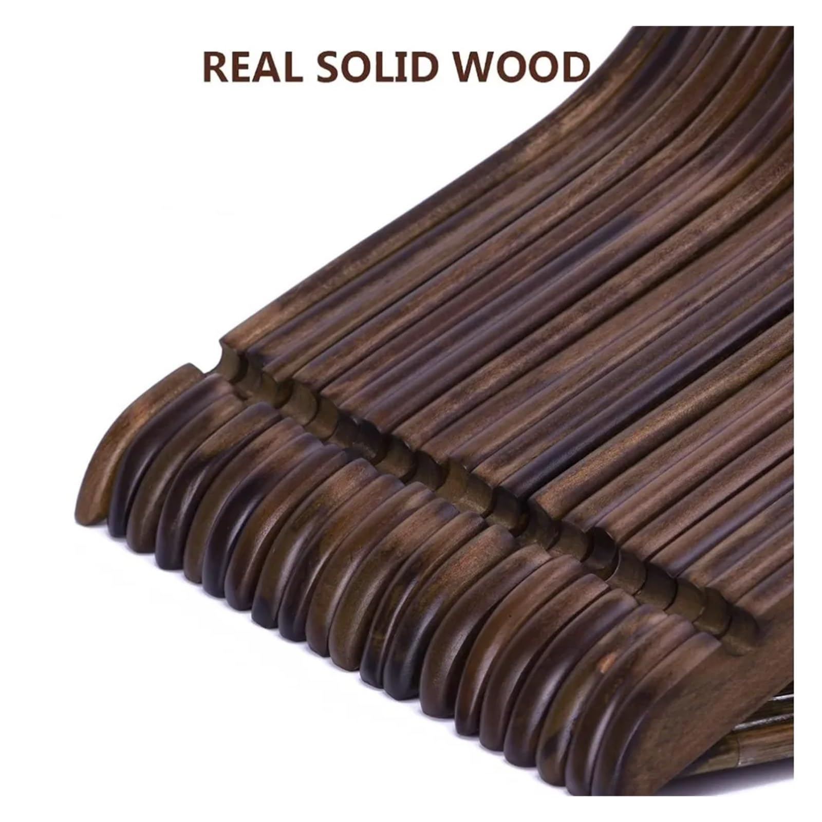 Paquete de 20 perchas de madera para trajes con barra antideslizante para pantalones, extra suaves, sin astillas, retro, perchas de madera natural para decoración de armario