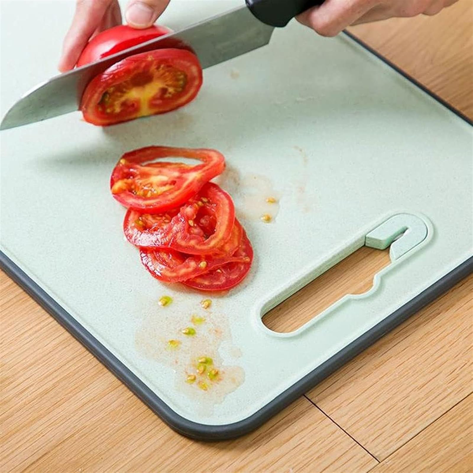 Tabla de Cortar Cocina Tabla De Cortar Con Agujero Para Colgar, Tabla De Cortar De Cocina Para Frutas, Verduras, Queso Y Carne para Cortar Pan, Carne o Verduras(14.5INCH)