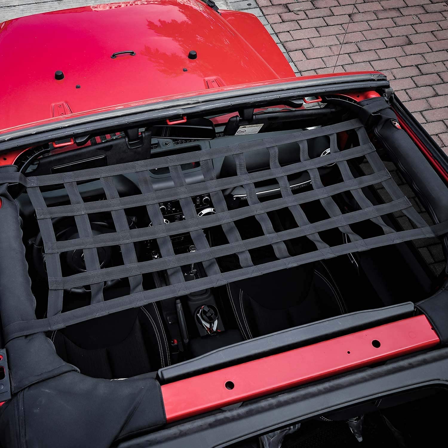 pour Wrangler Filet de Chargement supérieur arrière,Accessoires de Wrangler de Repos de hamac de Toit de Voiture YJ, TJ, JK, JL 1987-2020 de retenue de Barre de Cage de Protection de Toit